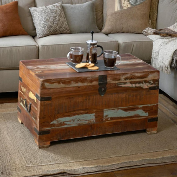 Bruning Old Painted Teak Trunk